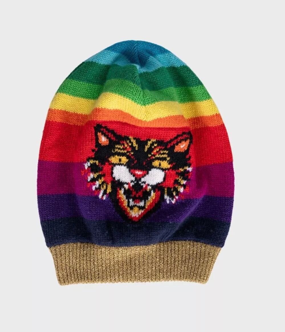 Gucci Multicolor Animal Print Wool Hat Size 58/ L